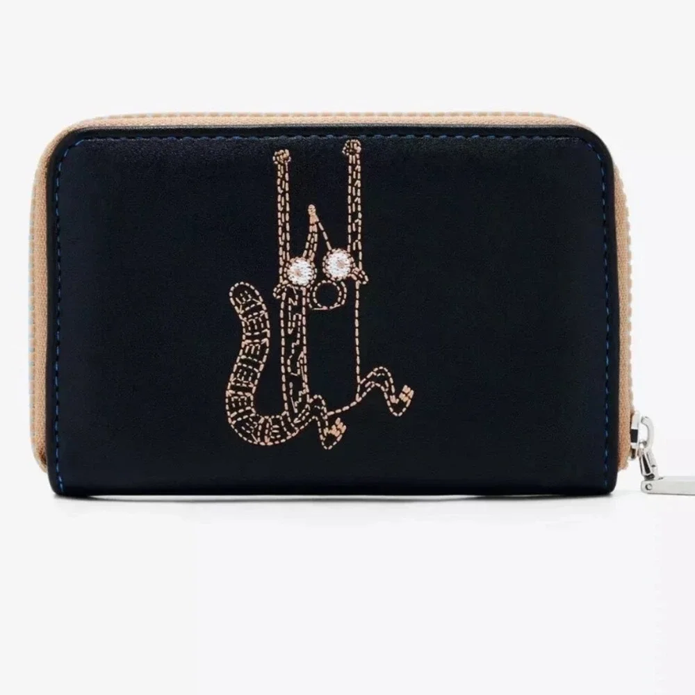 Regular Show Mordecai Rigby Zip Around Wallet Black Blue Cartoon Network NWT